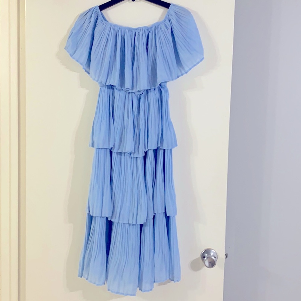 Blue Sky Dress off shoulder